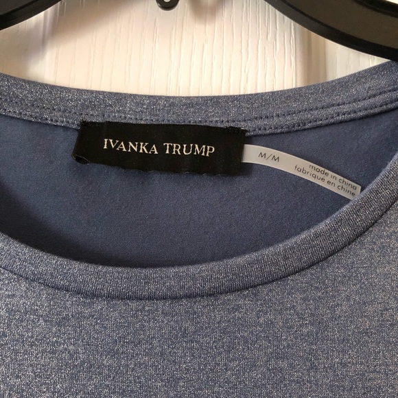 Ivanka Trump Castles Blue Cold Shoulder Top - Picture 2 of 5